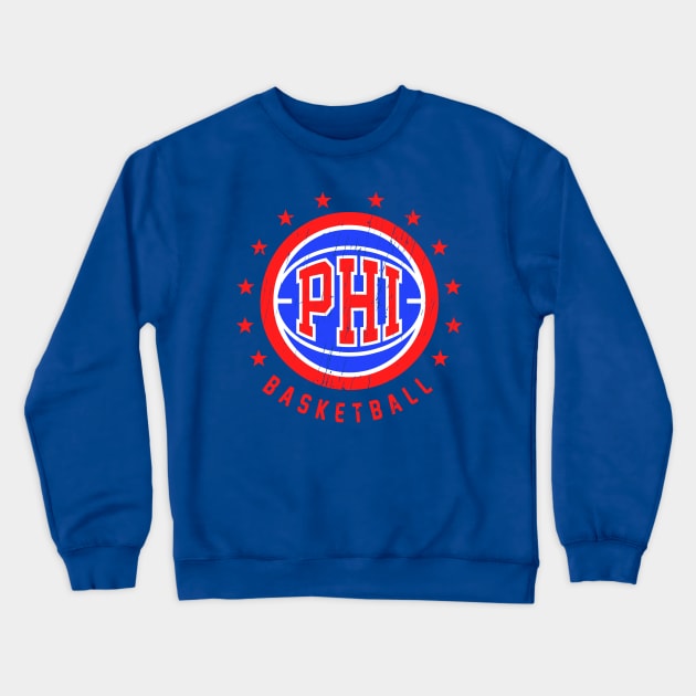 PHI Basketball Vintage Distressed Crewneck Sweatshirt by funandgames